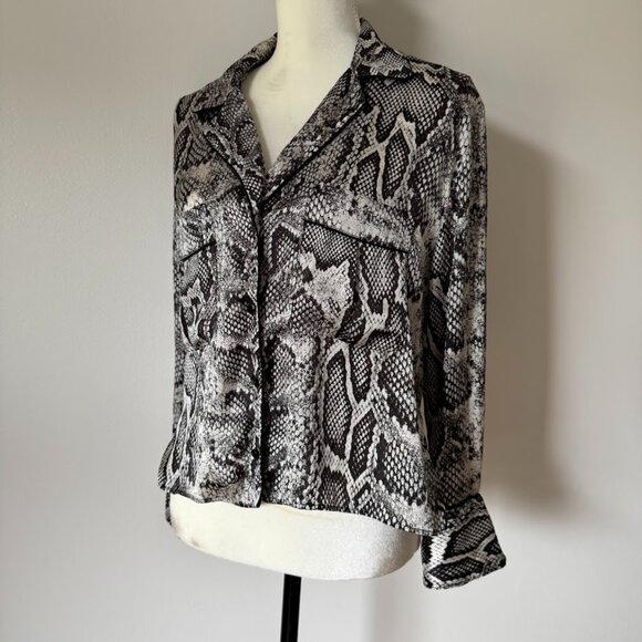 Zara Tops - Zara Snake Print Button Down Top Long Sleeve Size S